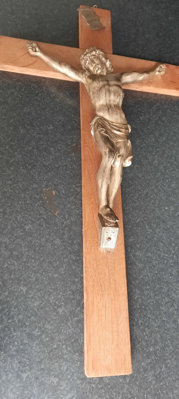 Jezus  Christus aan houten kruis, Antiek en Kunst, Antiek | Religie, Ophalen of Verzenden