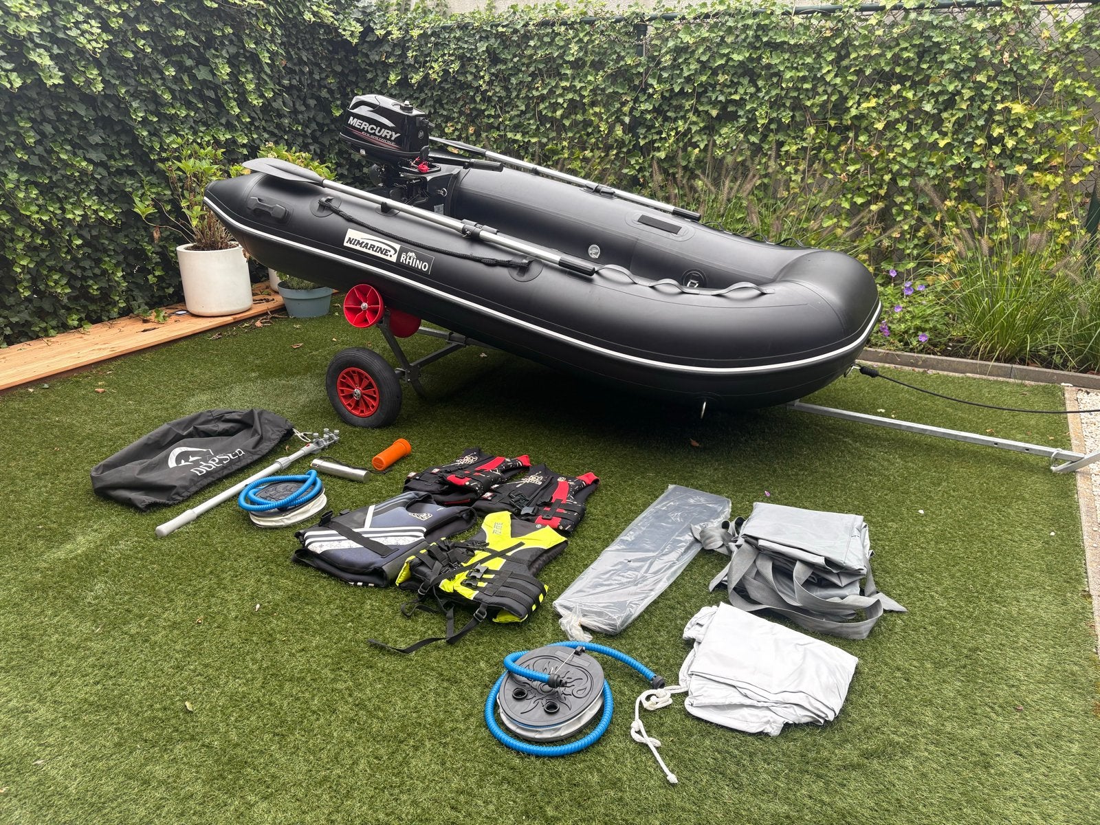 Nimarine Rhino MX-290/0AL rubberboot met Mercury 4PK motor, Ophalen, Zo goed als nieuw, Overige typen