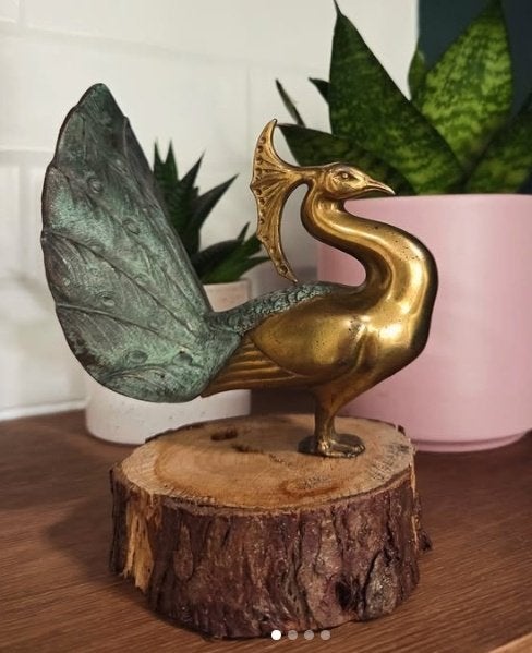 Koperen pauw vintage, Antiek en Kunst, Antiek | Koper en Brons, Ophalen of Verzenden