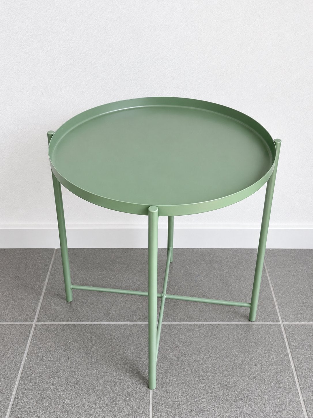 IKEA Gladom rond bijzettafeltje - Groen, Ophalen, Zo goed als nieuw, Rond, Metaal of Aluminium