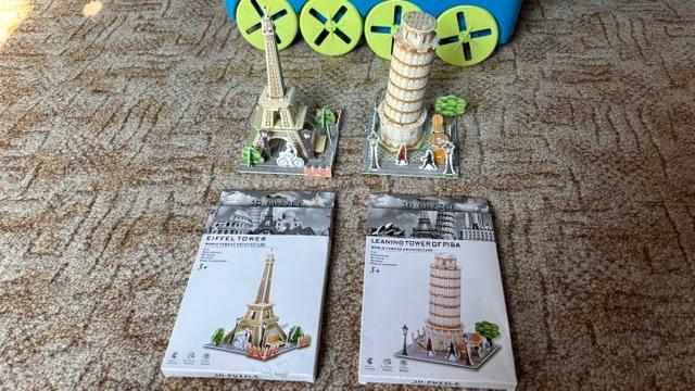 3D Puzzel toren van Pisa en Eiffeltoren, Ophalen of Verzenden, Gebruikt