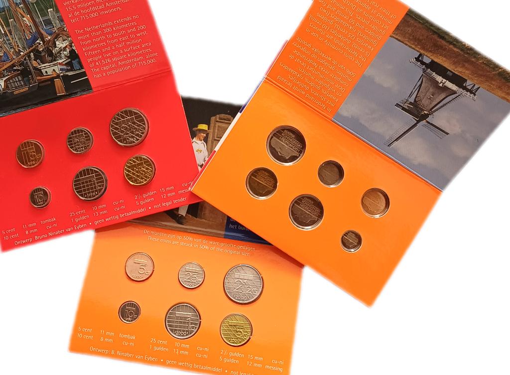 NEDERLAND, mincoin-set (Gld. op 50%) 1998-1999-2000, Postzegels en Munten, Munten | Nederland, Verzenden, Koningin Beatrix, Setje