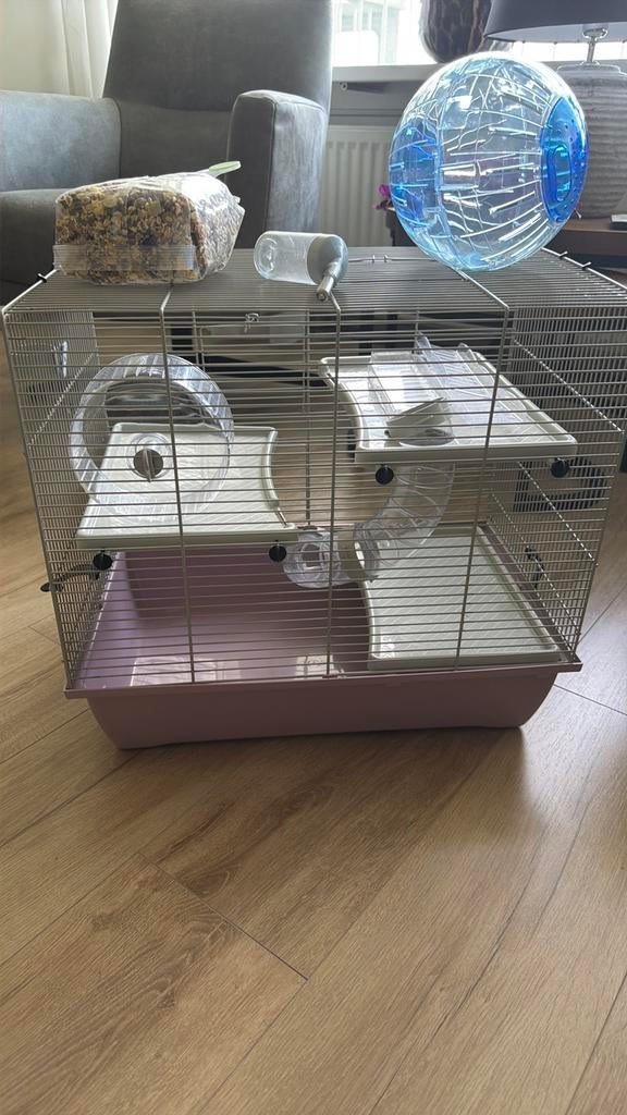 Hamster kooi, Dieren en Toebehoren, Knaagdieren en Konijnen | Hokken en Kooien, Kooi, Minder dan 75 cm, Zo goed als nieuw, Hamster