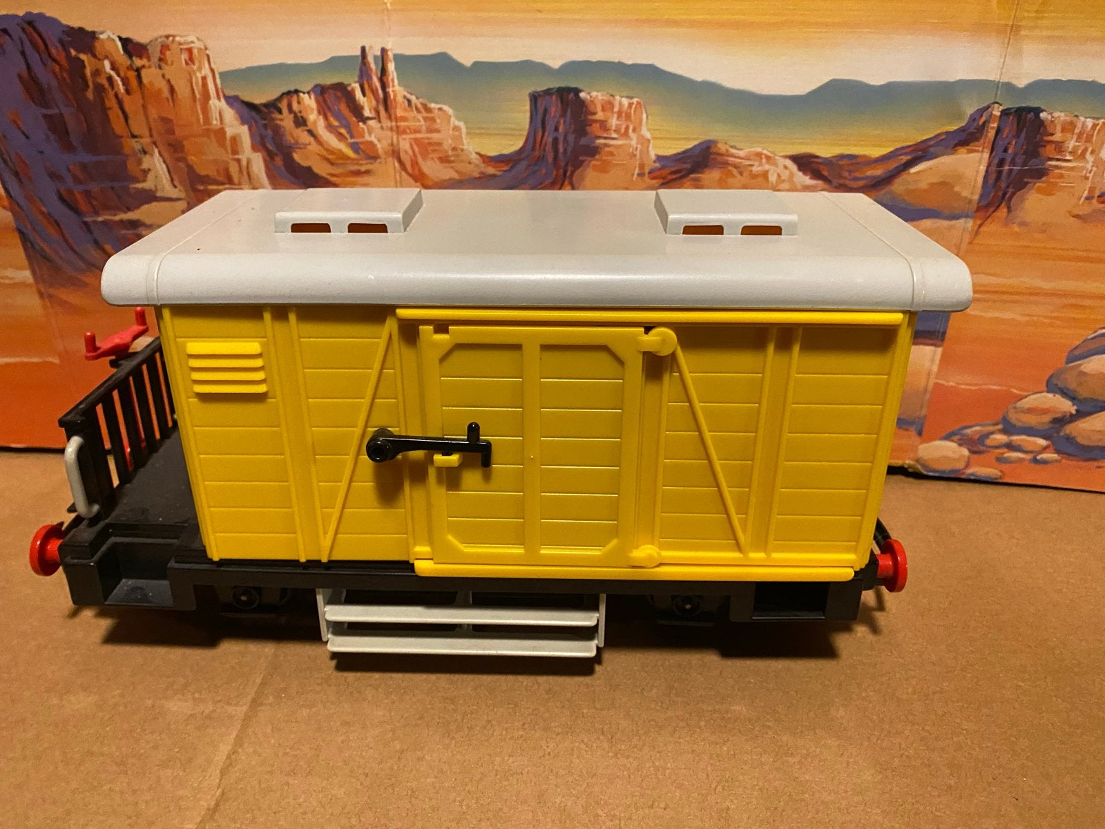 Playmobil treinwagon geel/grijs, Gebruikt, Losse onderdelen, Voertuig, Ophalen of Verzenden