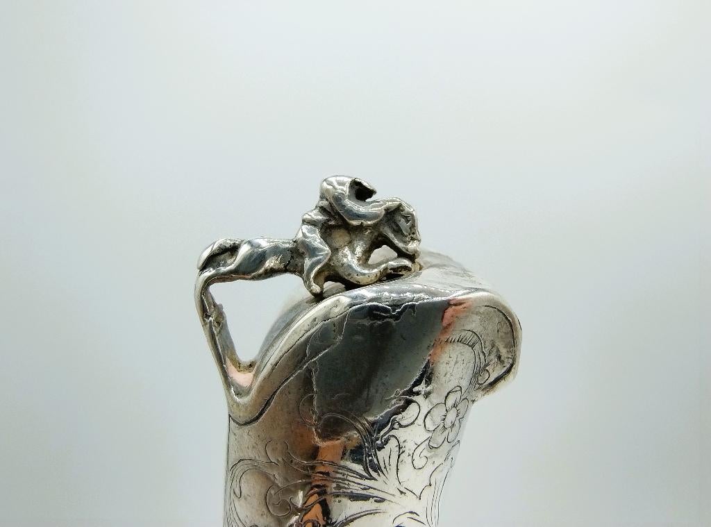 Zilveren mesheft met stalen lemmet, Friesland, ca. 1770, Verzenden, Zilver