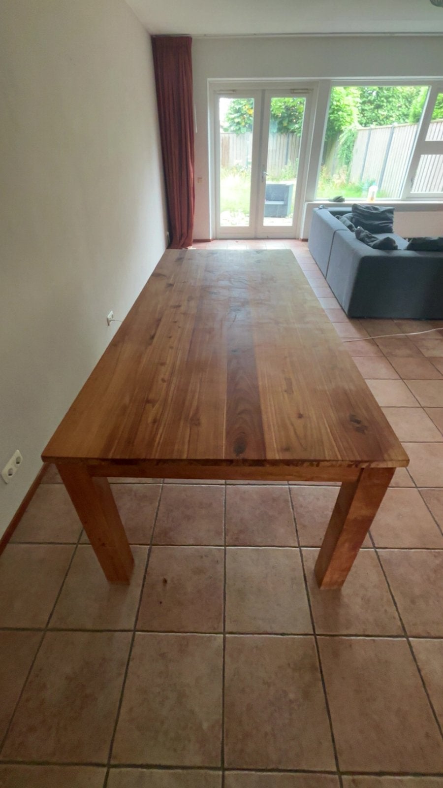 Grote eettafel, Huis en Inrichting, Ophalen, 100 tot 150 cm, 200 cm of meer, Zo goed als nieuw