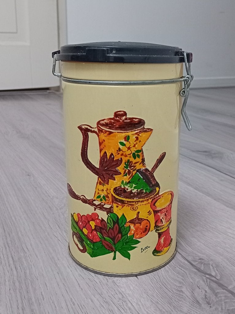 vintage paggani lecco itallia koffie blik, Verzenden, Gebruikt, Koffie