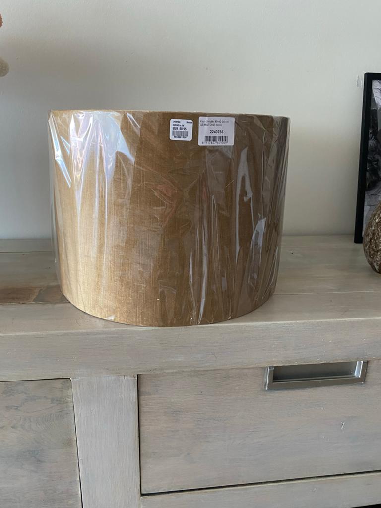 Nieuwe Gemstone Lampenkap Brons 40x30x40 cm, Ophalen, Rond, Nieuw, Bruin