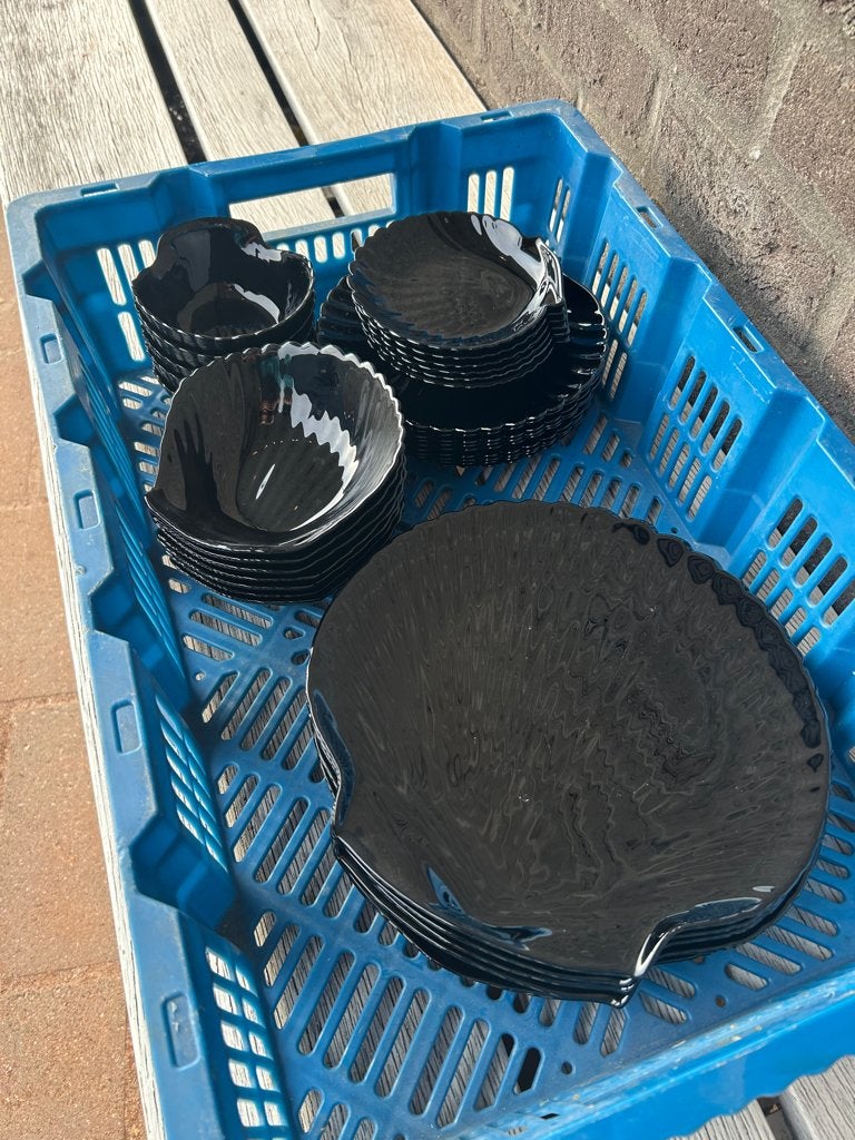 servies schelp vorm 5 delig, Huis en Inrichting, Keuken | Servies, Overige merken, Ophalen of Verzenden, Zo goed als nieuw, Overige stijlen