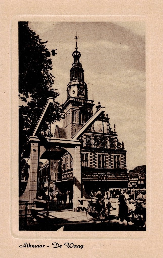 Alkmaar – De Waag. Gelopen Vlaardingen 1949., Ophalen of Verzenden, 1940 tot 1960, Gelopen, Noord-Holland