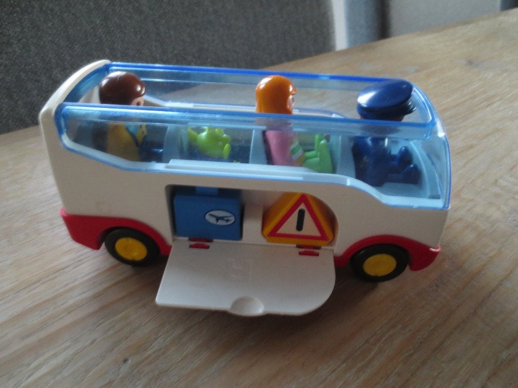 Playmobiel:Bus met chauffeur - passagiers en bagage.Z.g.a.n., Ophalen of Verzenden, Zo goed als nieuw, Complete set, Voertuig