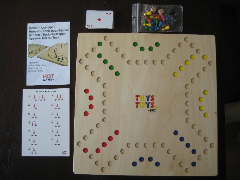 Houten keezenspel -tokkenspel. XL, Drie of vier spelers, Ophalen, Gebruikt, Toys toys