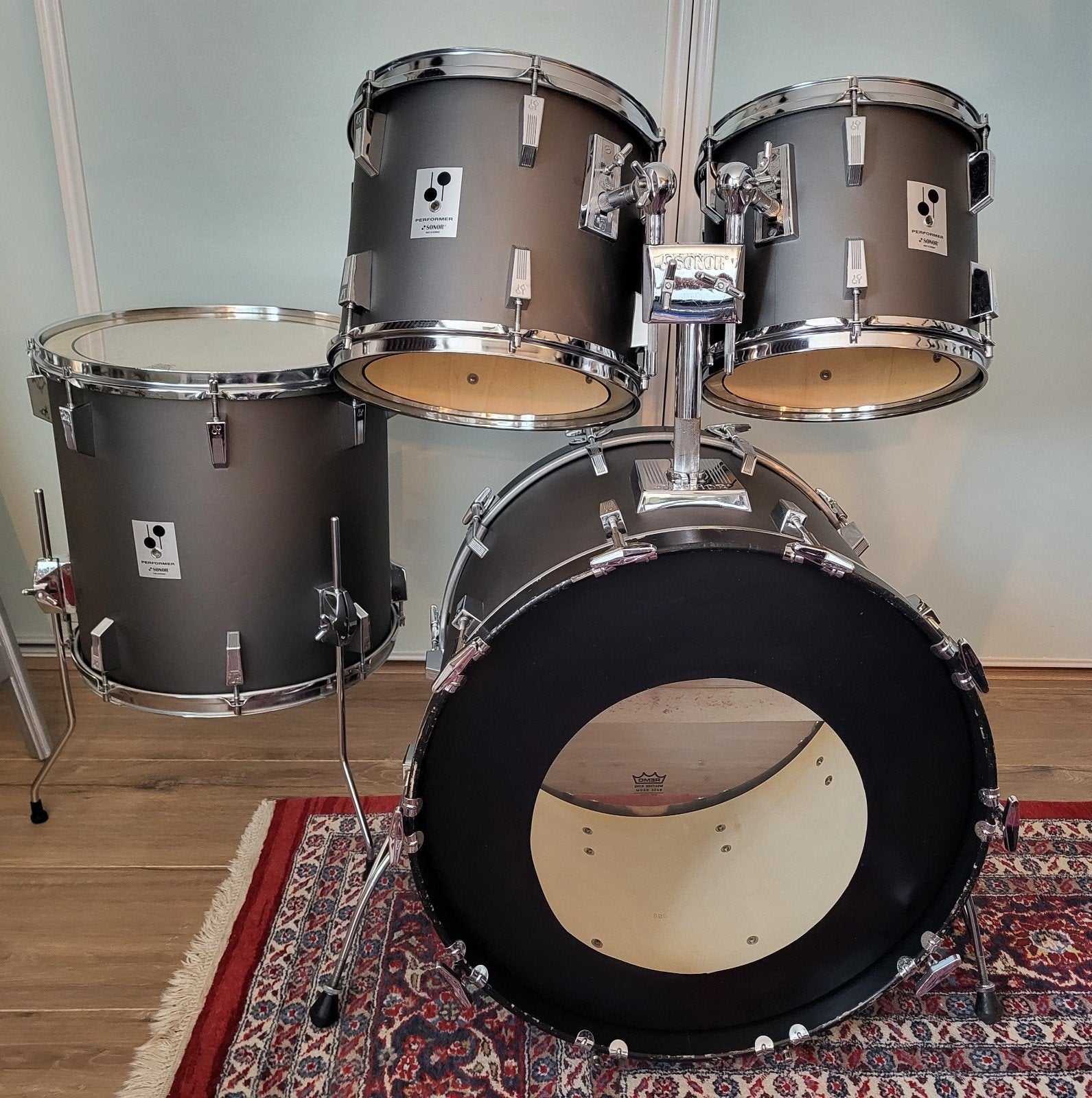 Sonor Performer (1988) Shellset – Hi-Tech Grey (2e Serie)., Muziek en Instrumenten, Ophalen, Gebruikt, Sonor