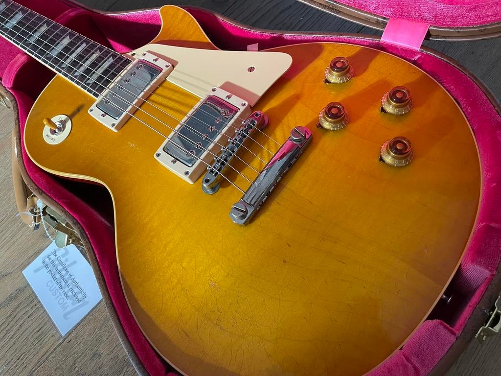 Gibson CS Murphy Lab 1958 Les Paul Standard Lemon Burst LA, Ophalen, Zo goed als nieuw, Solid body, Gibson
