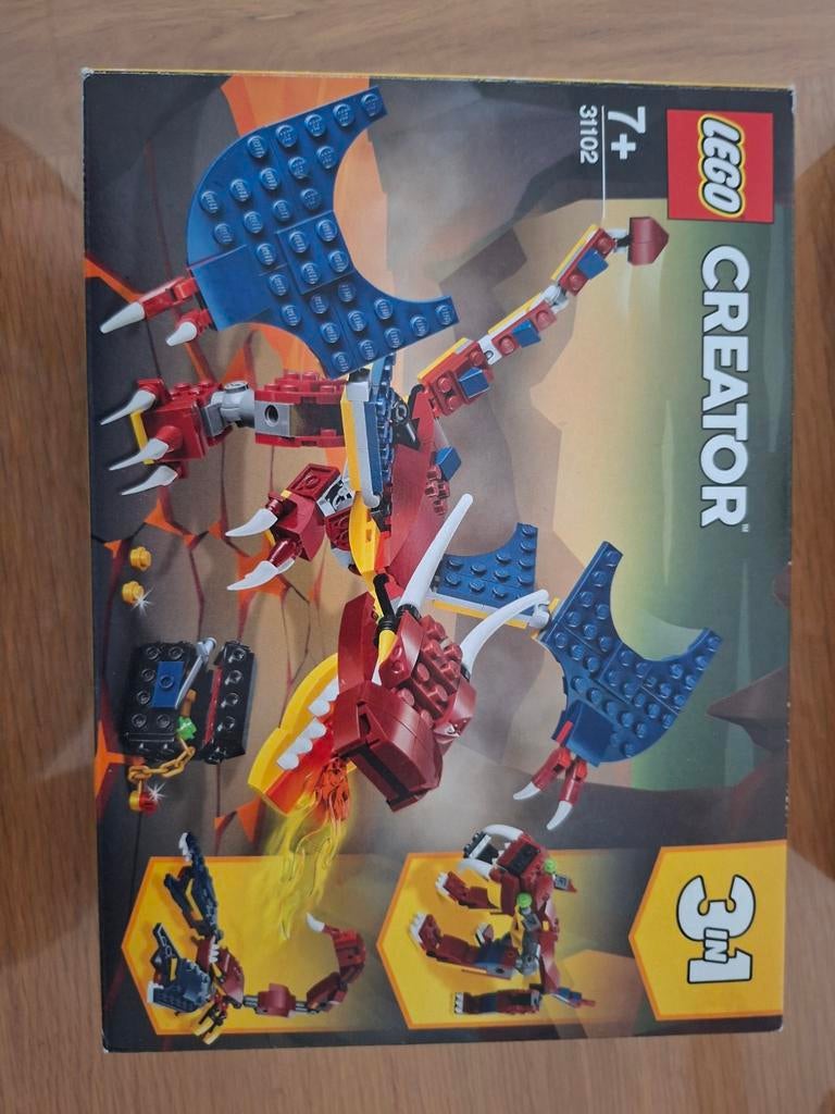 LEGO Creator 31102 Vuur Draak 3-in-1 set, Lego, Compleet, Ophalen of Verzenden, Zo goed als nieuw