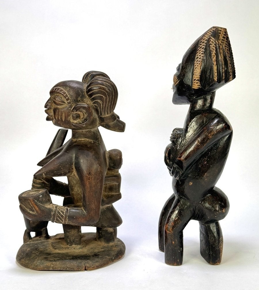 960. Houten beelden - Afrika, 20e eeuw, Houtsnijwerk, Ophalen of Verzenden, 20 - 50 cm, Hout