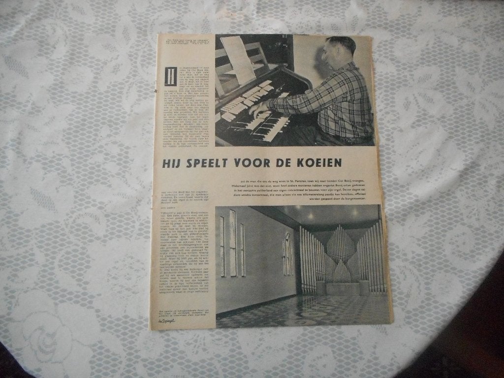 St. Pancras. Cor Booij. Concertzaal. 1960., Ophalen of Verzenden, 1960 tot 1980, Nederland, Knipsel(s)