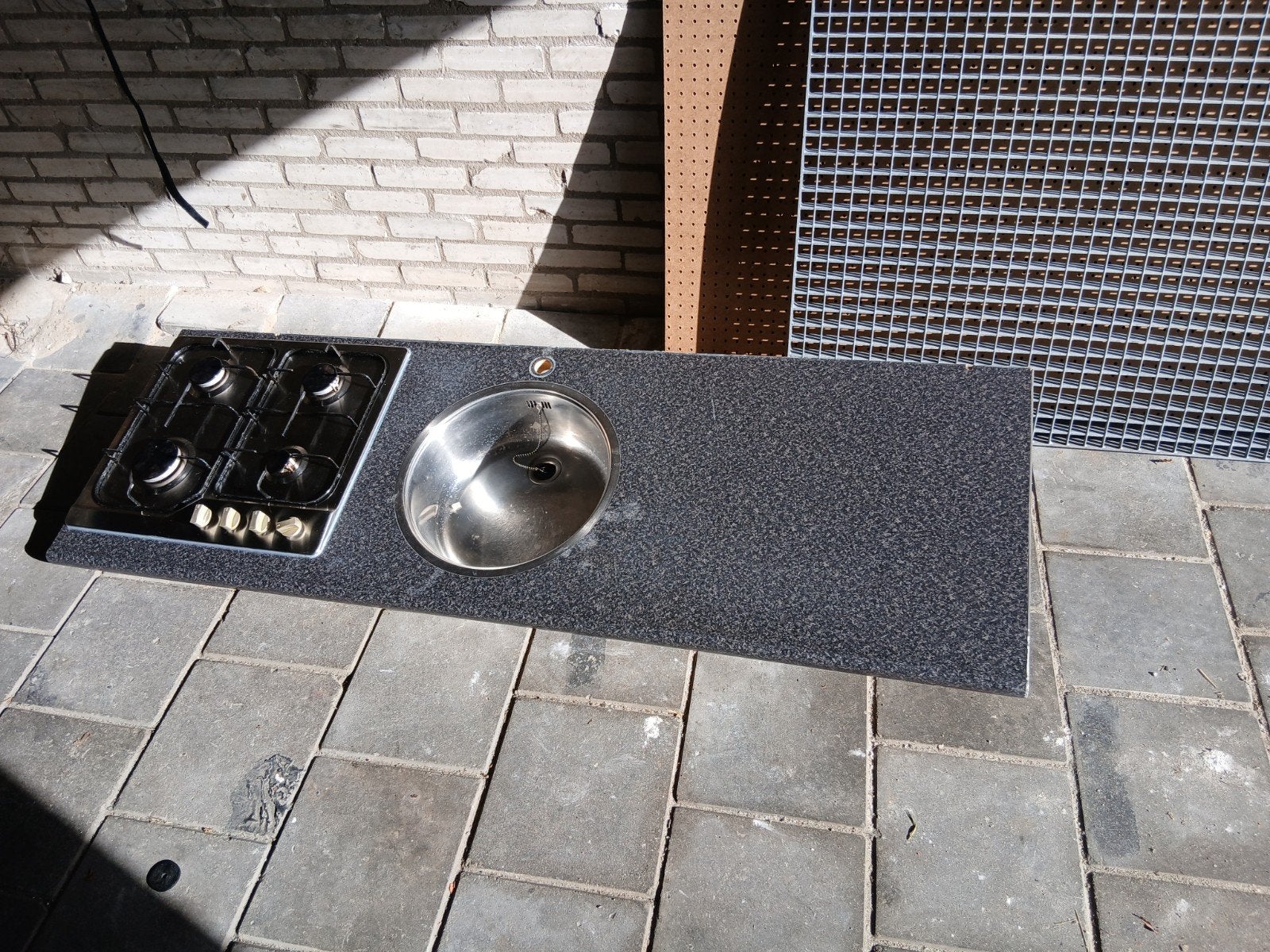 keukenwerkblad 180 cm wasbak & kookplaat, gratis bezorging*, Ophalen of Verzenden, Wit