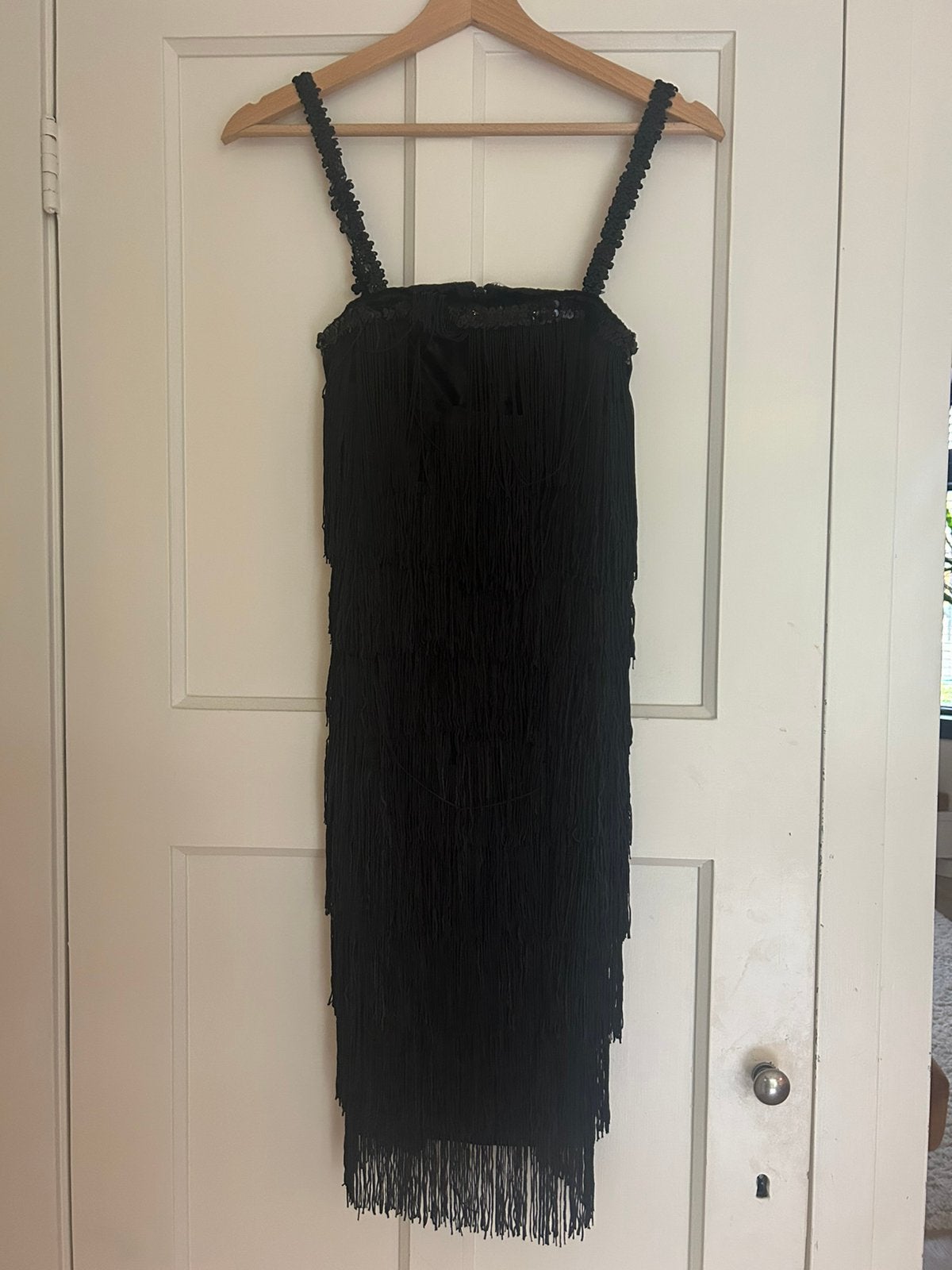 Galajurk Flapper dress Feestjurk Zwart XS, Zwart, Ophalen of Verzenden, Zo goed als nieuw, Maat 34 (XS) of kleiner