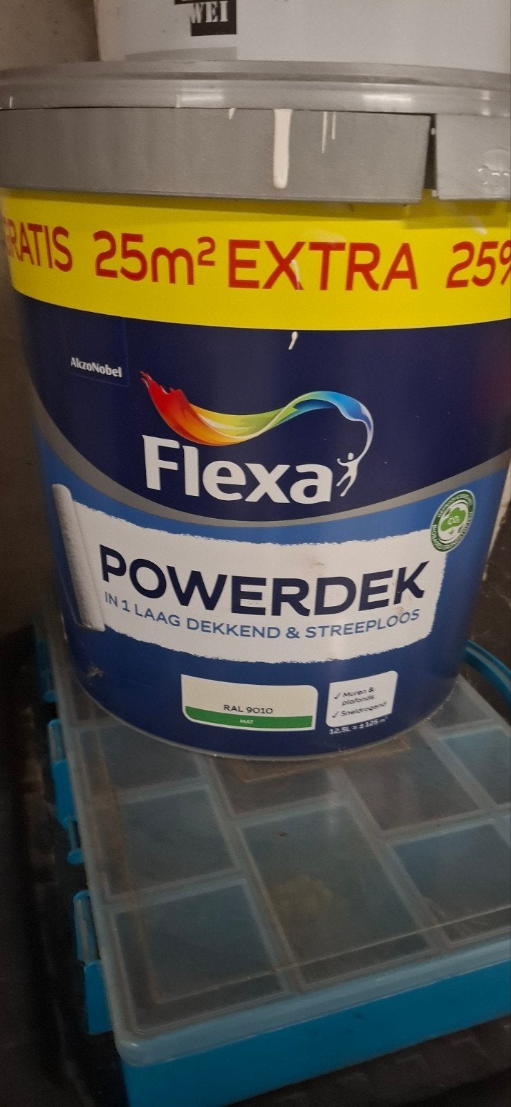 Flexa powerdek, Ophalen, Gebruikt, 5 tot 10 liter, Wit