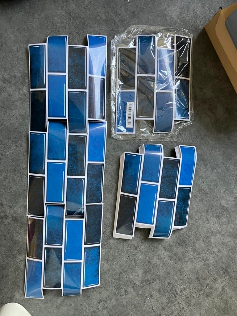 Tegel stickers blauw, 35 stuks, Doe-het-zelf en Verbouw, Tegels, Overige materialen, Overige typen, Nieuw, Ophalen of Verzenden