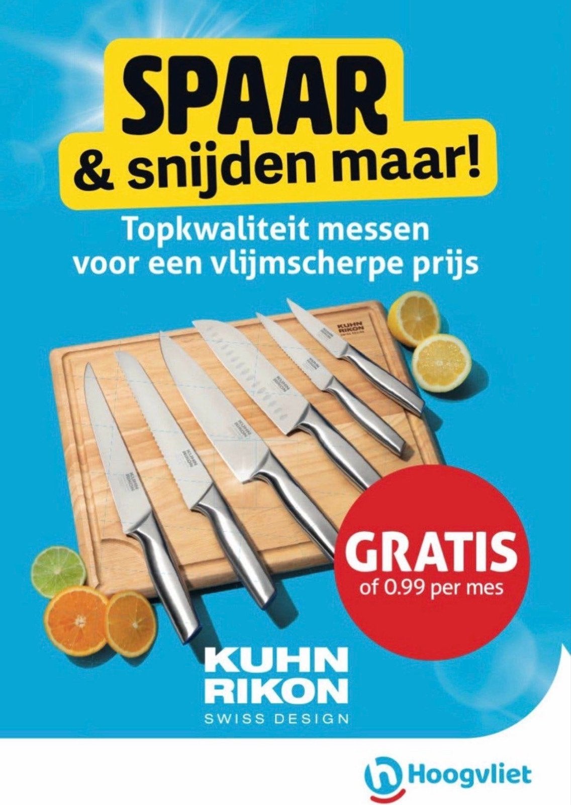 Gezocht: Hoogvliet messen zegels voor Kuhn Rikon messen, Overige materialen, Nieuw, Ophalen of Verzenden, Overige merken
