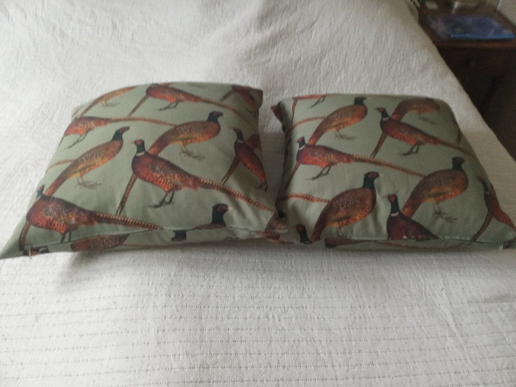 2  KUSSEN MET FAZANTEN, Ophalen of Verzenden, Nieuw, Groen, Vierkant