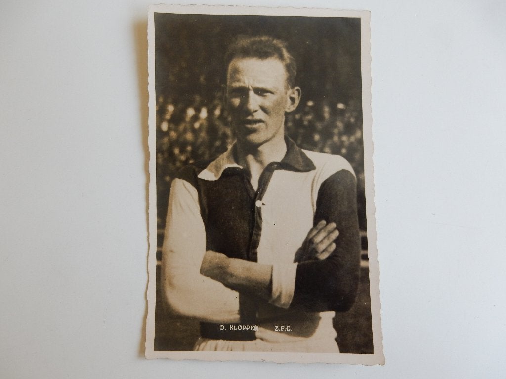 Z/w foto/kaart Dick Klopper voetballer Z.F.C. Zaandam., Foto, Ophalen of Verzenden, Zo goed als nieuw, Voor 1940