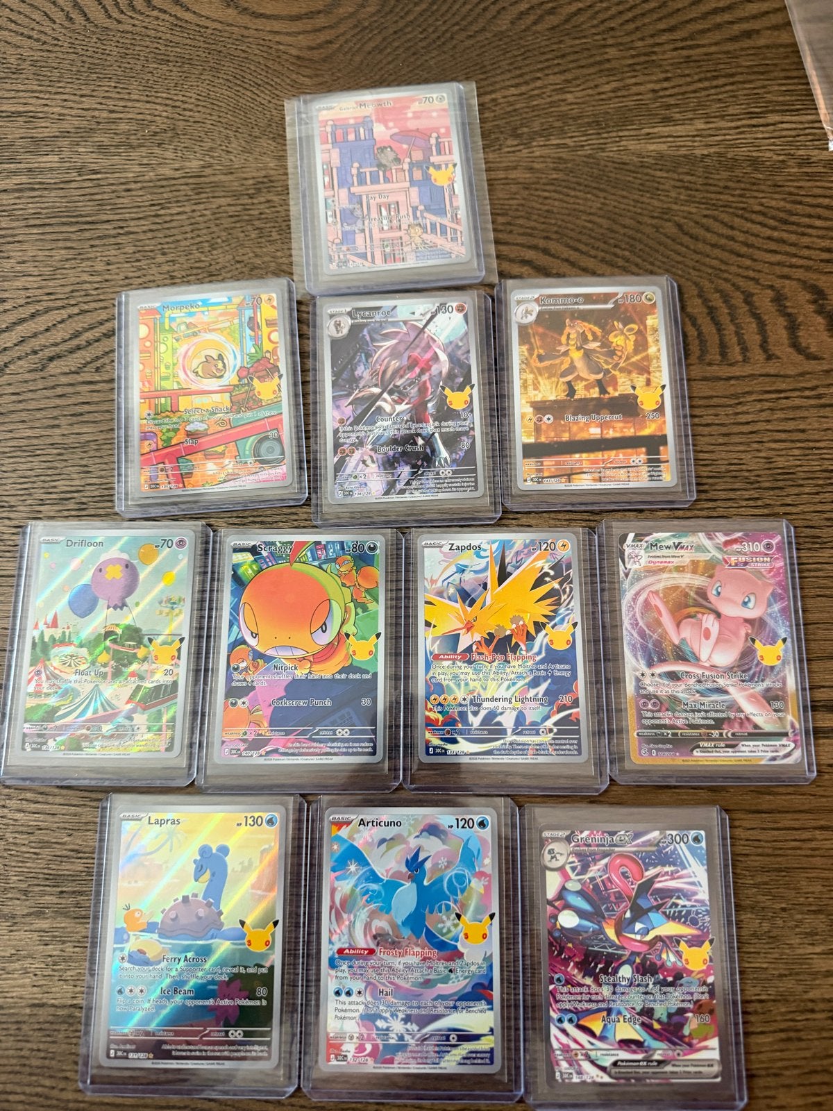 Pokémon anniversary kaarten - Diverse zeldzame kaarten, Ophalen of Verzenden, Zo goed als nieuw, Meerdere kaarten