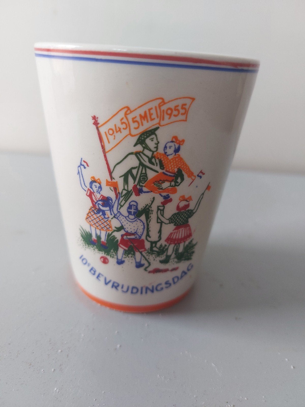 Gedenkbeker 10 jaar Bevrijding 1945-1955, Ophalen of Verzenden