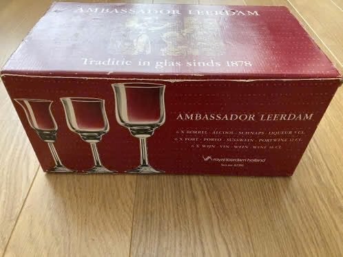 Nieuw in doos 18 delig Glasservies Ambassador Royal Leerdam, Ophalen, Nieuw, Overige typen