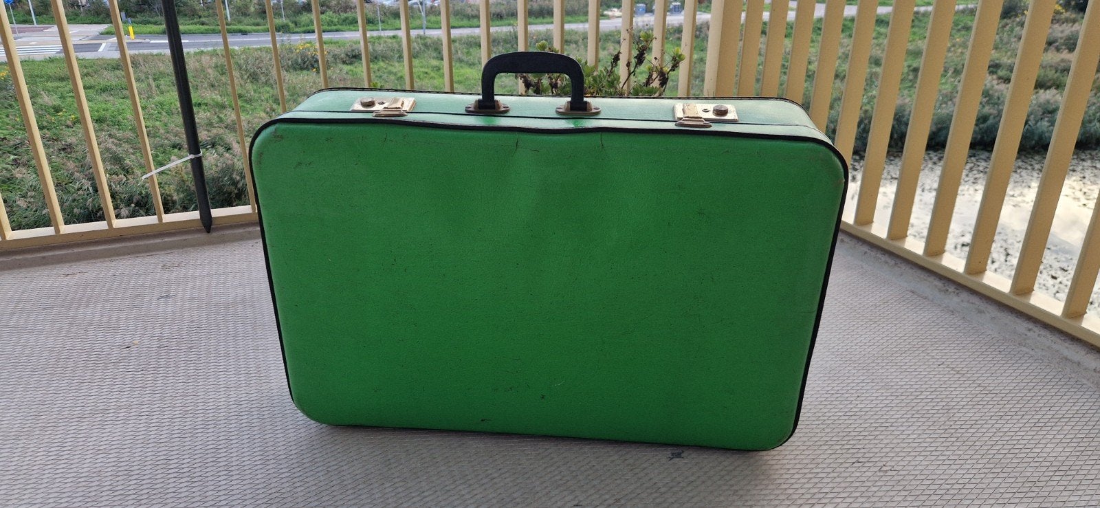 Vintage groene koffer - Retro reisbagage, Ophalen