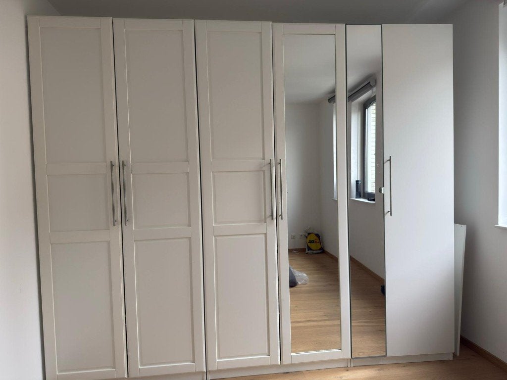 IKEA PAX Wardrobe Set – 3 White Wardrobes with Mirror, 200 cm of meer, Zo goed als nieuw, 200 cm of meer, 50 tot 75 cm