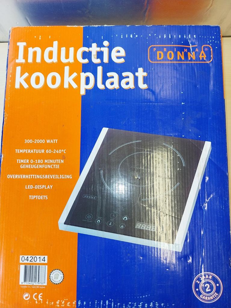 Donna Prima Draagbare Inductiekookplaat 2000W met Tiptoets, Witgoed en Apparatuur, Kookplaten, Ophalen