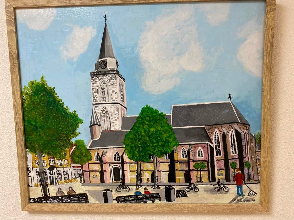 Schilderij olieverf, winterswijk, Ophalen of Verzenden
