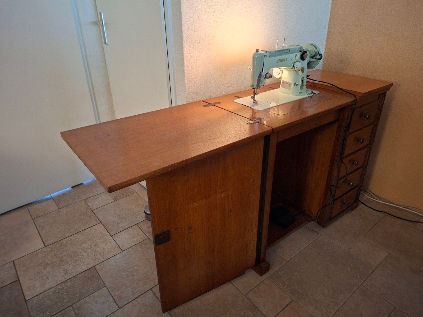 Vintage Singer 319K Naaimachine met Kast - Werkt Perfect!, Ophalen