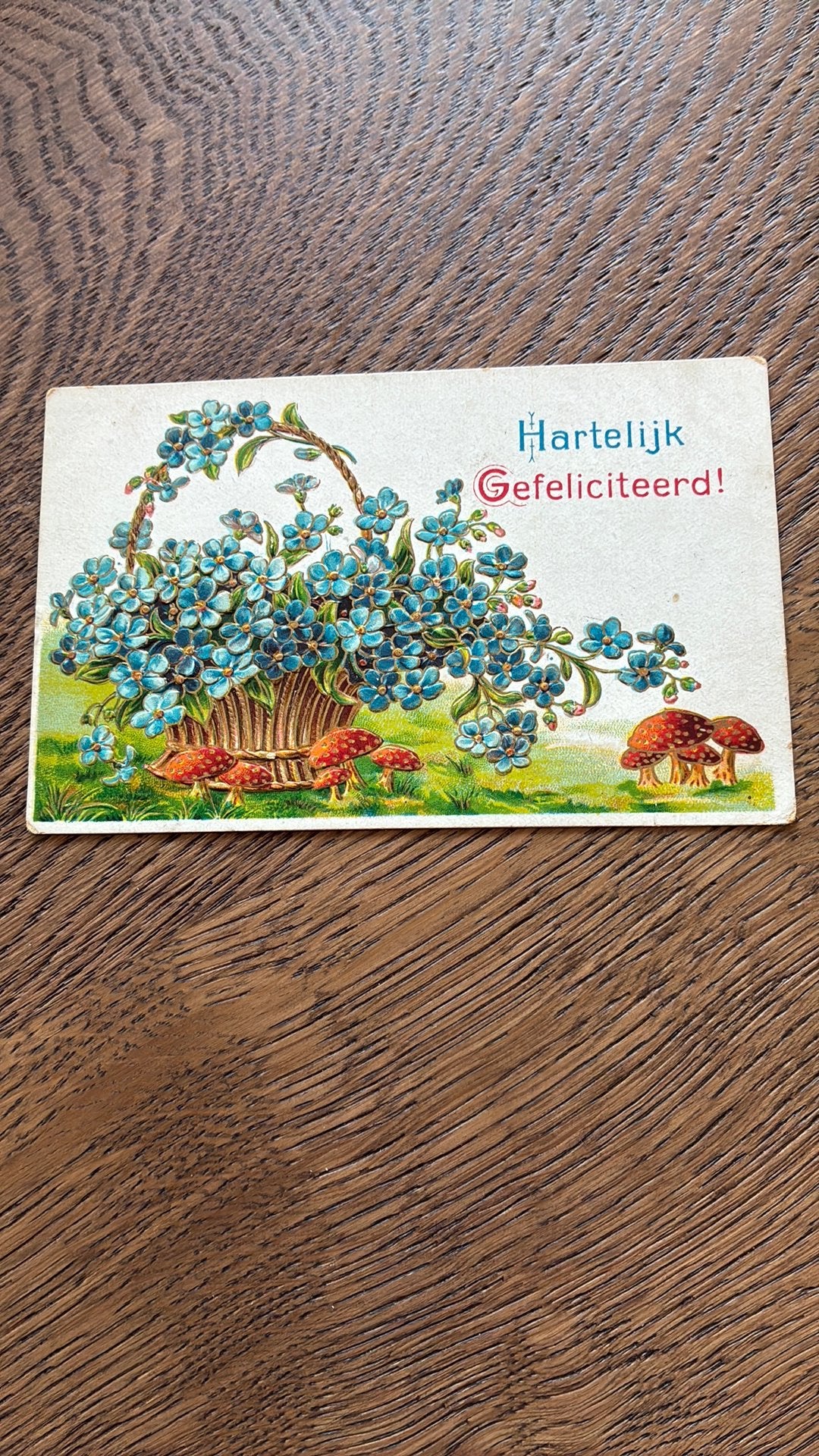 Reliefkaart.Mand met vergeetmijnietjes.Militair verzonden, Verzamelen, Ansichtkaarten | Themakaarten, Ophalen of Verzenden, Voor 1920