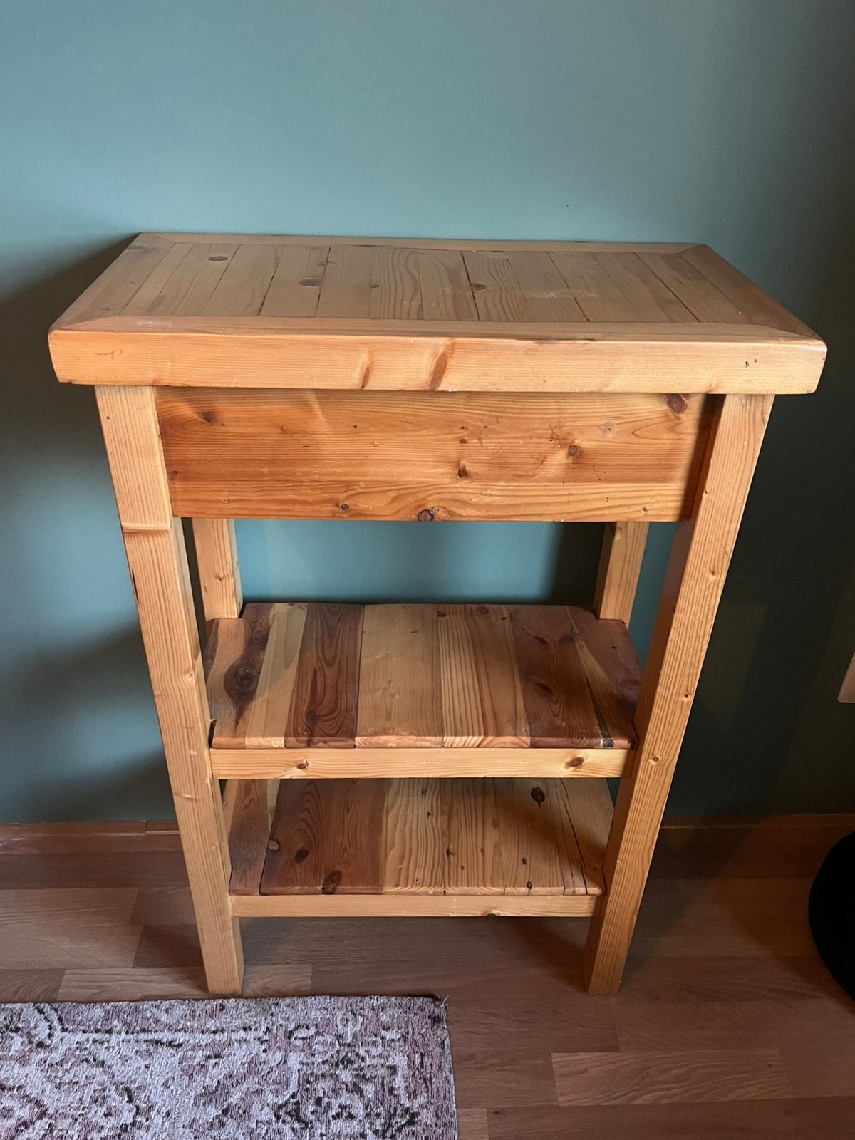 Houten keukentrolley met lade, Ophalen, Zo goed als nieuw