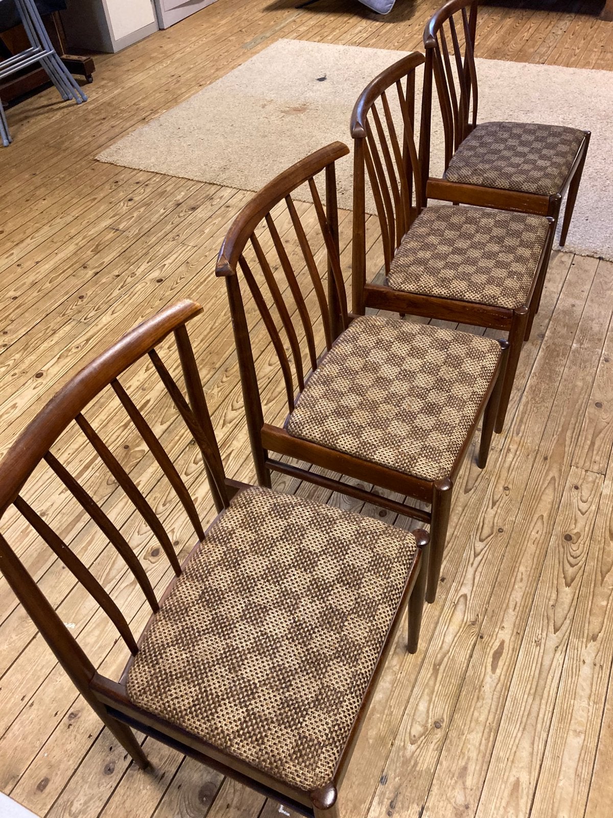 Palissander eetkamerstoelen AWA (Alink&Wilhelm Almelo), Ophalen, Gebruikt, Bruin, Vier