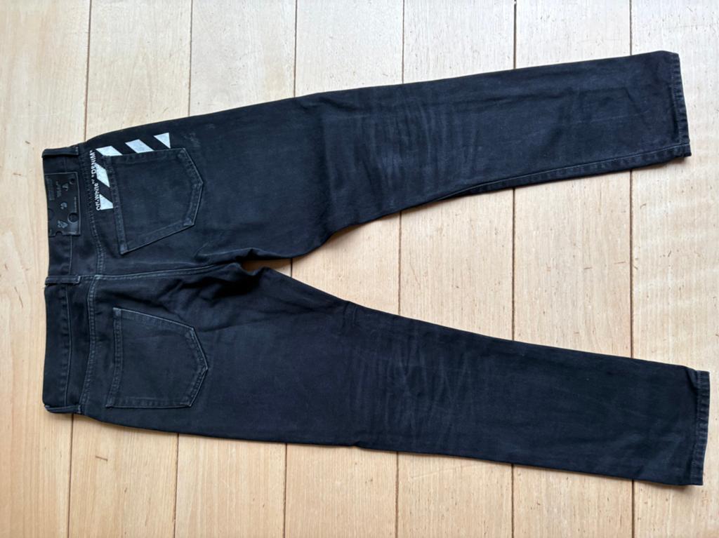 Off-White Zwarte Denim Jeans - Maat 32 met Paperclip Zipper, Ophalen of Verzenden, Zo goed als nieuw, Zwart, W32 (confectie 46) of kleiner