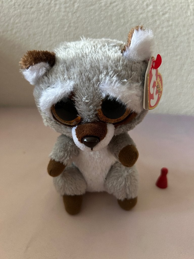 Ty Beanie Boos wasbeer Oakie knuffel 15 cm, Handgemaakt, Overige typen, Grijs, Ophalen of Verzenden