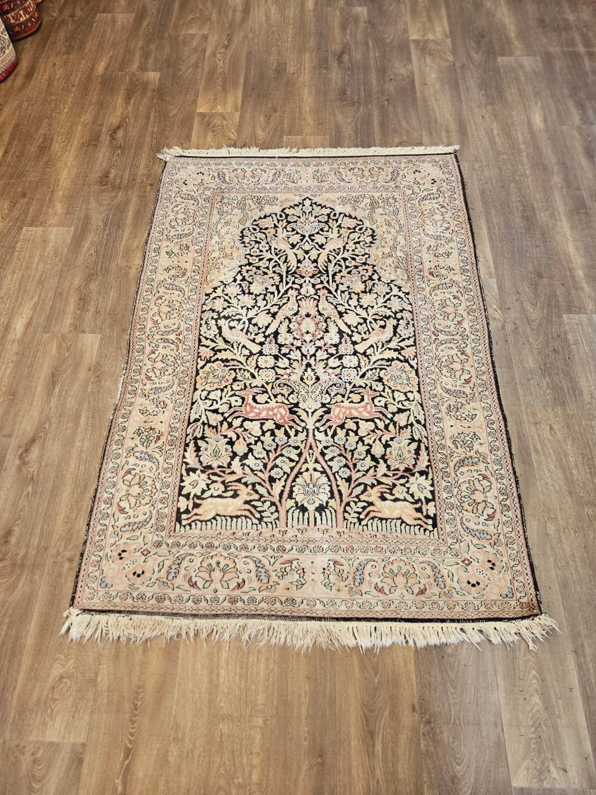 Perzisch Handgeknoopt Kashmir Tapijt. Prachtige kleuren!, 100 tot 150 cm, 200 cm of meer, Ophalen of Verzenden, Zo goed als nieuw