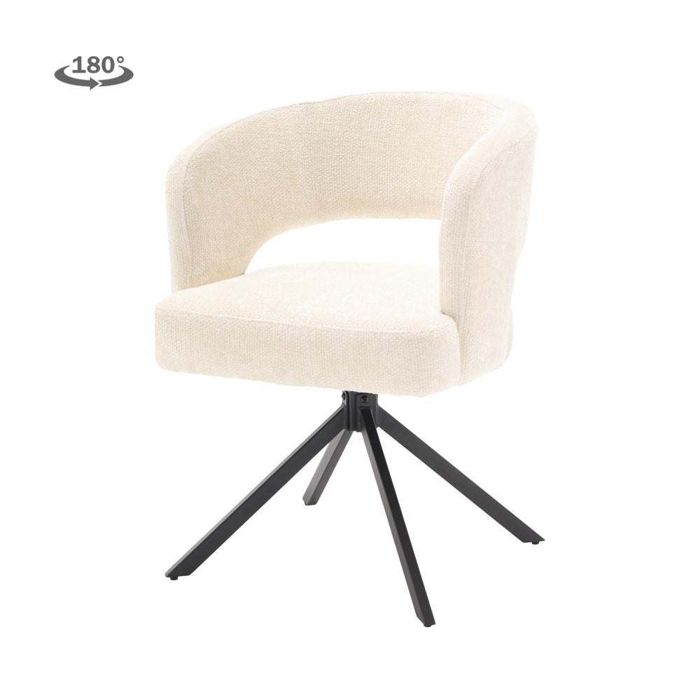 eetkamerstoel Mura Pearl 180 graden draaibaar (6 stuks), Huis en Inrichting, Stoelen, Ophalen, Wit, Luxe modern, Nieuw