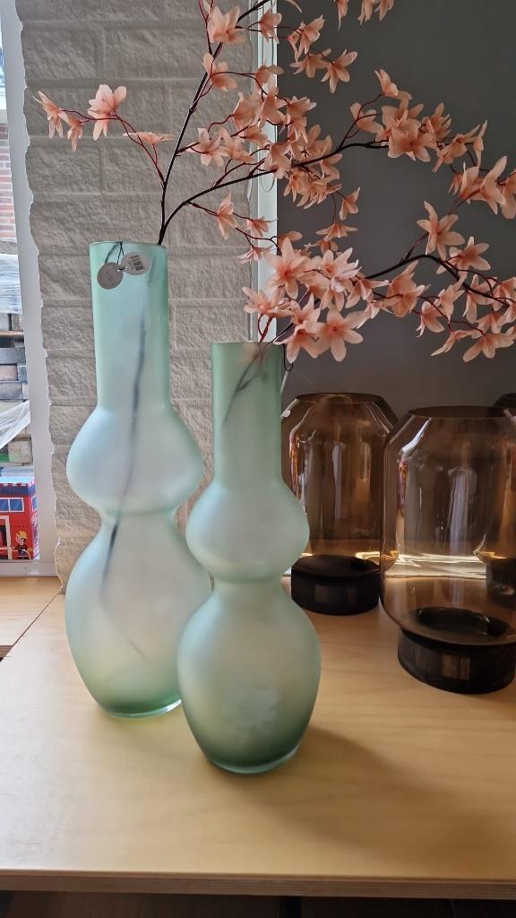 Riverdale set Smaragd groene vazen (Nieuw), Ophalen, Nieuw, Groen, Glas