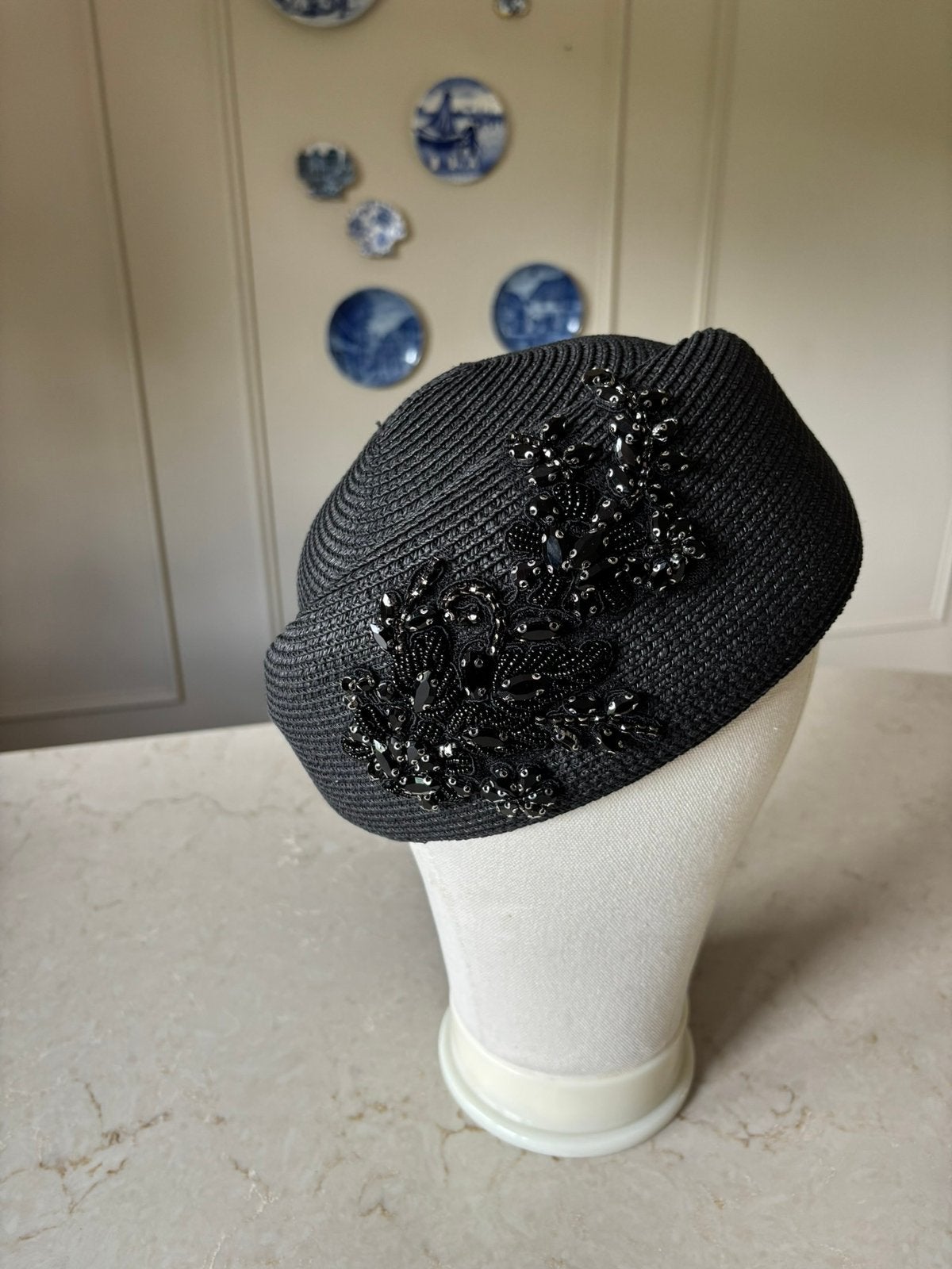 Chic zwart dames dopje met kant en strass,hoed, fascinator, Kleding | Dames, Ophalen of Verzenden, Nieuw, One size fits all