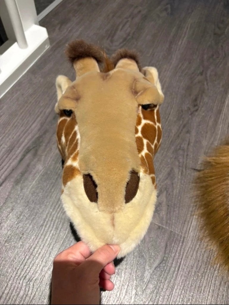 Giraffe knuffel wand decoratie, Ophalen, Overige merken, Bruin, Zo goed als nieuw