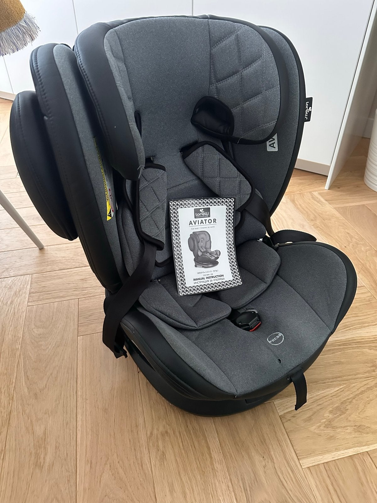 Lorelli Aviator Autostoel 360 Draaibaar 0-36 kg, Autogordel of Isofix, 0 t/m 18 kg, Verstelbare rugleuning, Zo goed als nieuw