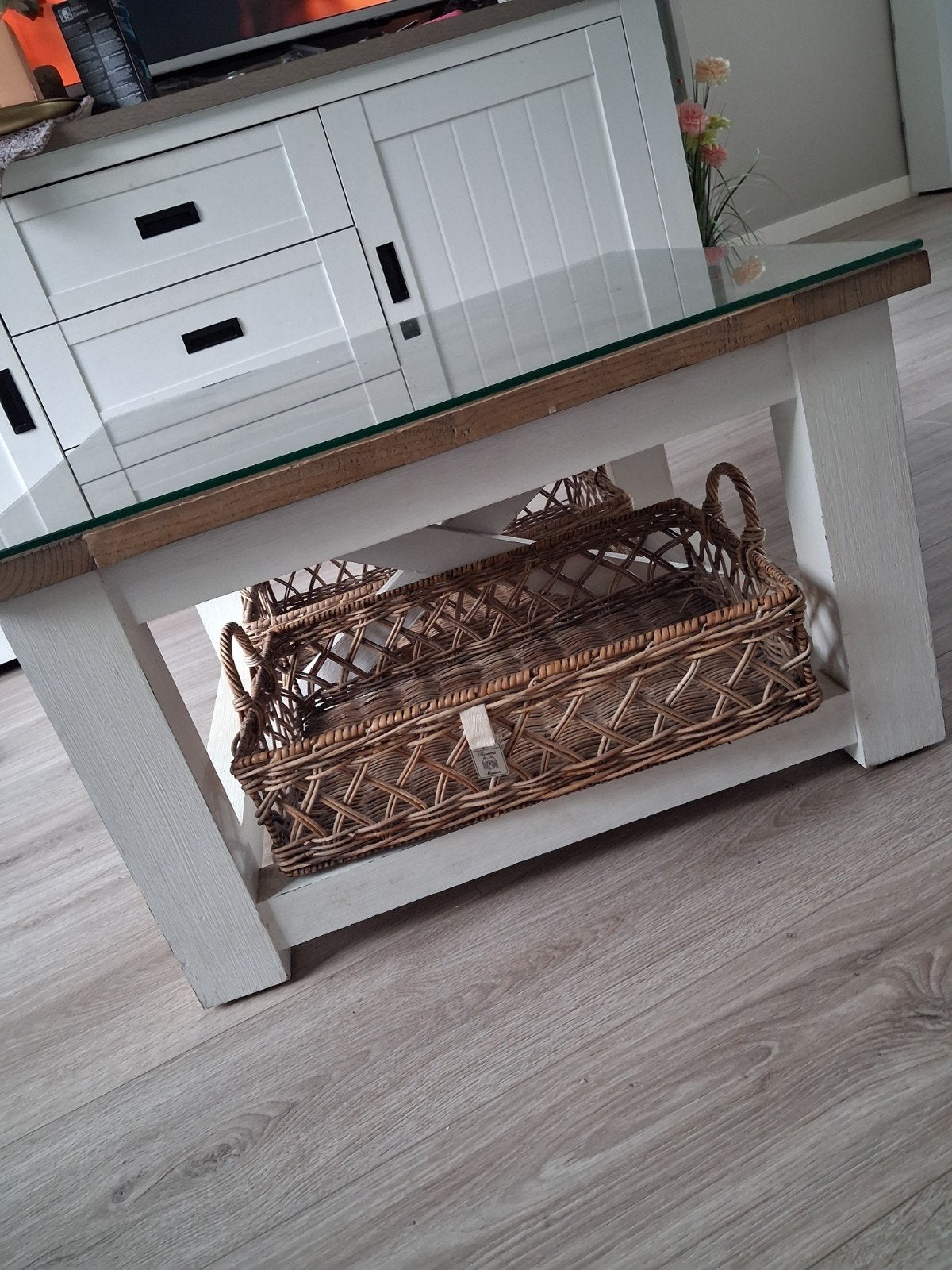 Salontafel Chateau Chassigny Iepen- en Populierenhout, Ophalen, Gebruikt, 50 tot 100 cm, Vierkant