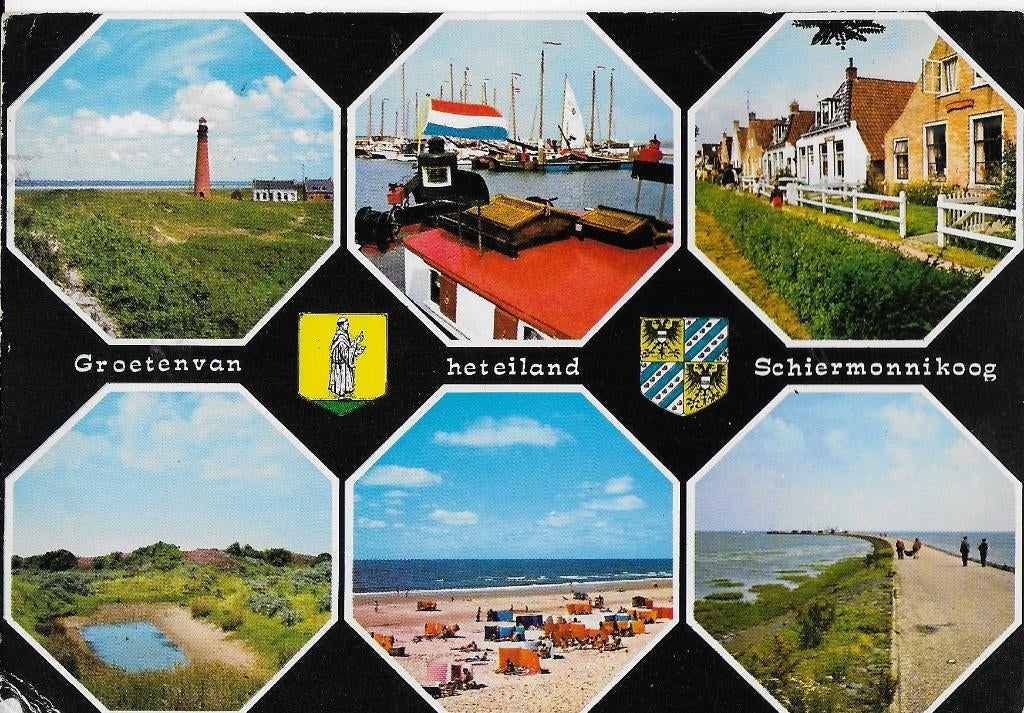 Ch466 ansichtkaart groeten van het eiland schiermonnikoog, Ophalen of Verzenden, 1960 tot 1980, Gelopen