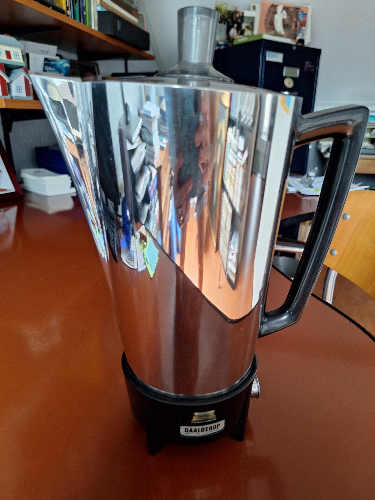 Daalderop koffiekan koffiezetter kan chroom oud elektrisch, Overige typen, Zilver, Ophalen of Verzenden, Zo goed als nieuw